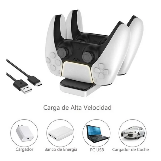 Base Cargador Ps5  Dualsense 2Controles